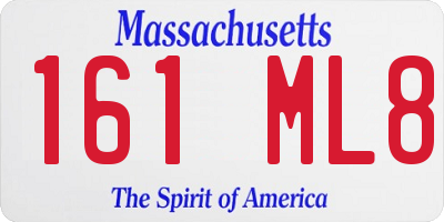 MA license plate 161ML8