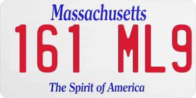 MA license plate 161ML9