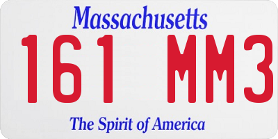 MA license plate 161MM3