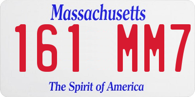MA license plate 161MM7