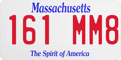 MA license plate 161MM8