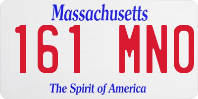 MA license plate 161MN0