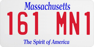 MA license plate 161MN1