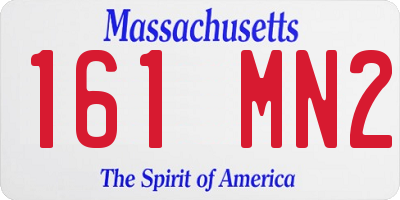 MA license plate 161MN2