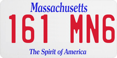 MA license plate 161MN6