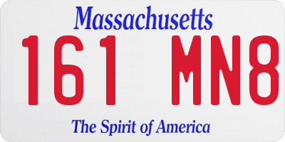 MA license plate 161MN8