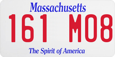 MA license plate 161MO8