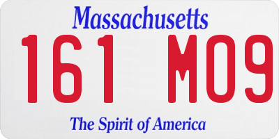 MA license plate 161MO9