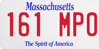 MA license plate 161MP0
