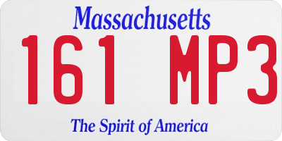 MA license plate 161MP3