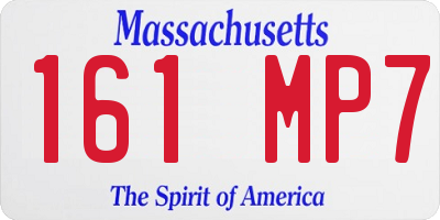 MA license plate 161MP7