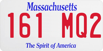 MA license plate 161MQ2