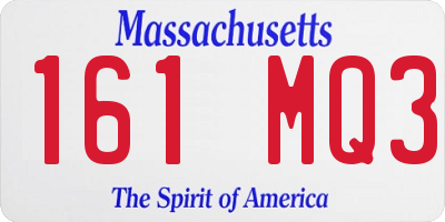 MA license plate 161MQ3