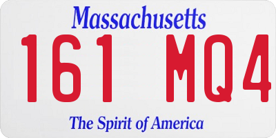 MA license plate 161MQ4