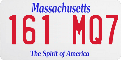 MA license plate 161MQ7