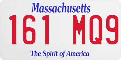 MA license plate 161MQ9