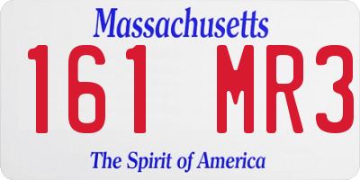 MA license plate 161MR3