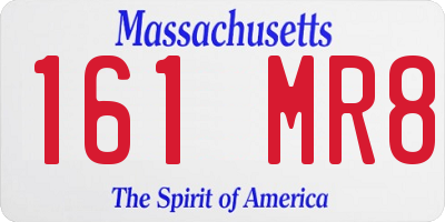 MA license plate 161MR8