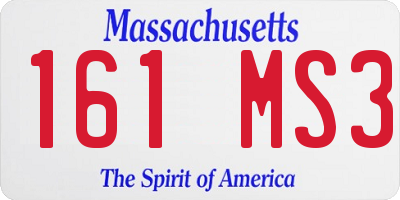MA license plate 161MS3