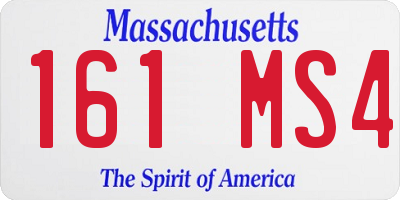 MA license plate 161MS4