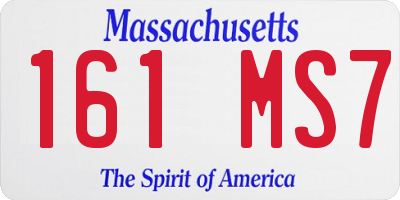 MA license plate 161MS7
