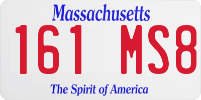 MA license plate 161MS8