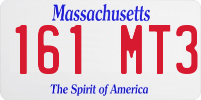 MA license plate 161MT3