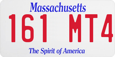 MA license plate 161MT4
