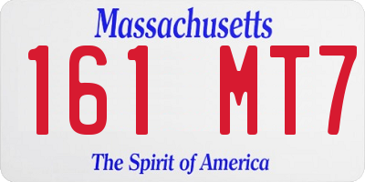 MA license plate 161MT7