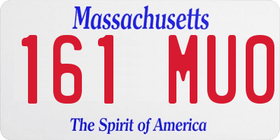 MA license plate 161MU0