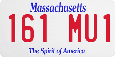 MA license plate 161MU1