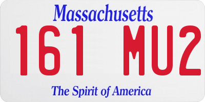 MA license plate 161MU2