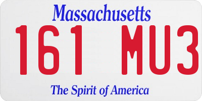 MA license plate 161MU3