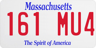 MA license plate 161MU4