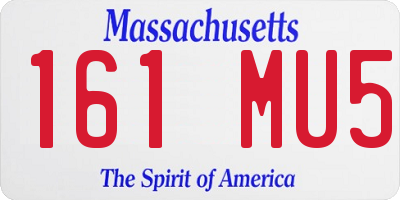 MA license plate 161MU5