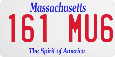 MA license plate 161MU6