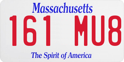 MA license plate 161MU8