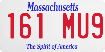 MA license plate 161MU9