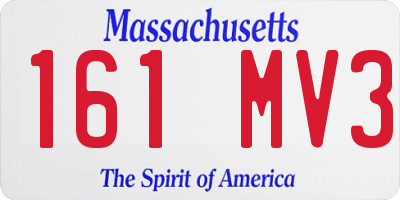 MA license plate 161MV3