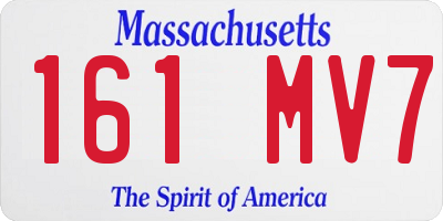 MA license plate 161MV7