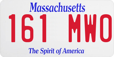 MA license plate 161MW0