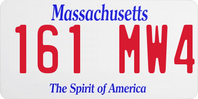 MA license plate 161MW4