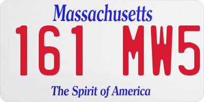 MA license plate 161MW5
