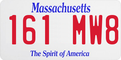 MA license plate 161MW8