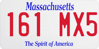 MA license plate 161MX5