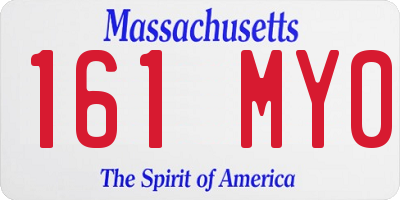 MA license plate 161MY0