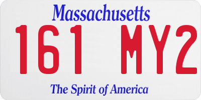 MA license plate 161MY2