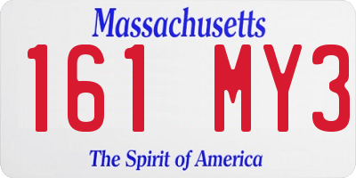 MA license plate 161MY3