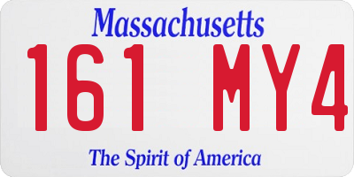 MA license plate 161MY4
