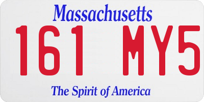 MA license plate 161MY5